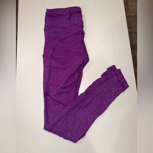 lululemon Speed Tight Womens Size 6 Side Pockets Ruched Hem Heathered Purple